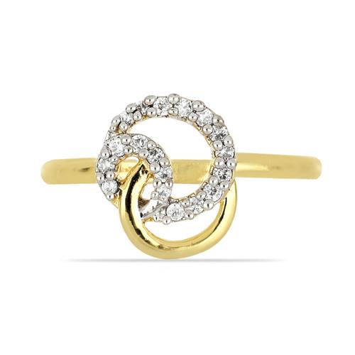 BUY 14K GOLD NATURAL WHITE DIAMOND GEMSTONE STYLISH RING